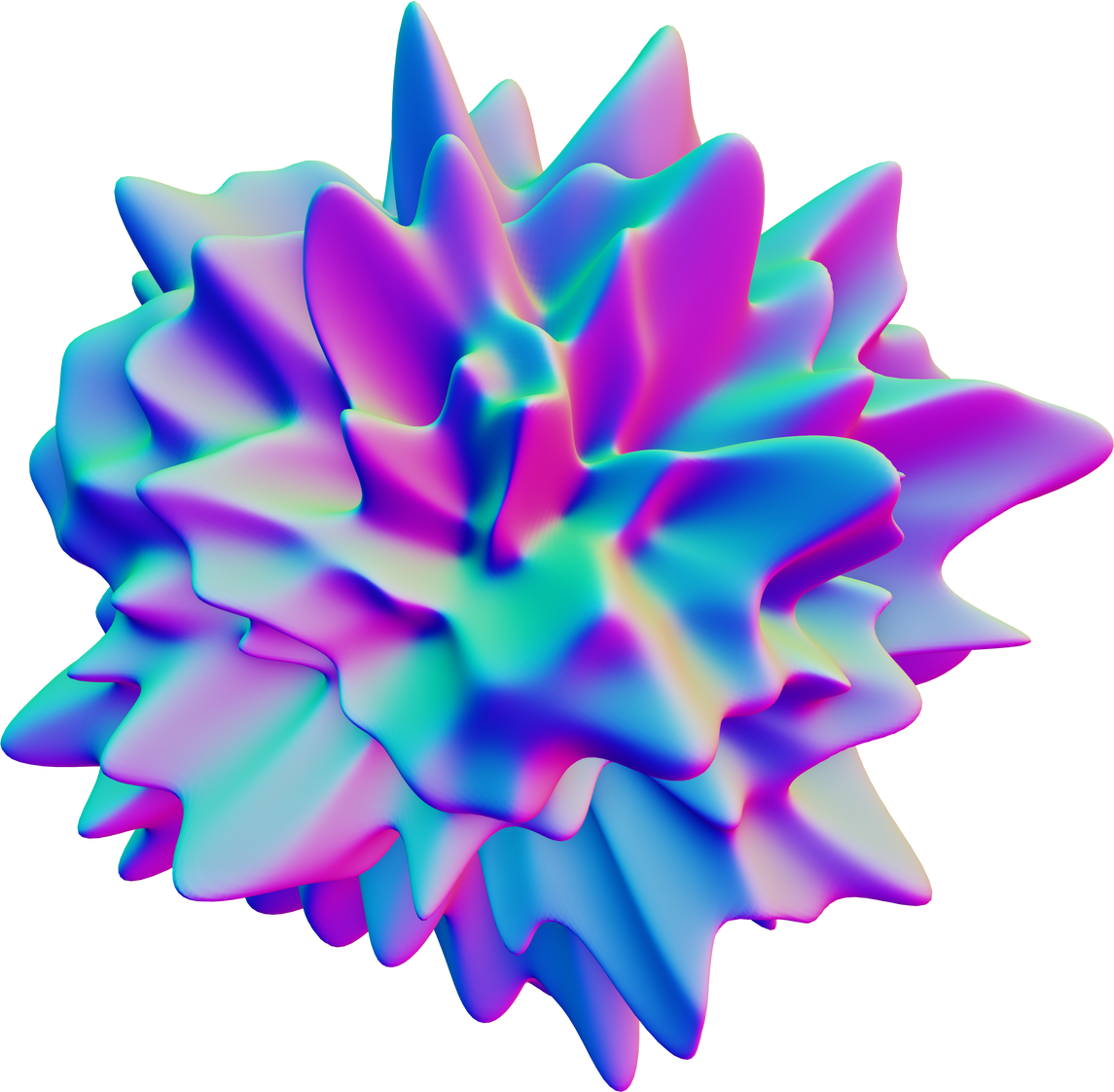 3D Abstract Y2K Chrome Gradient